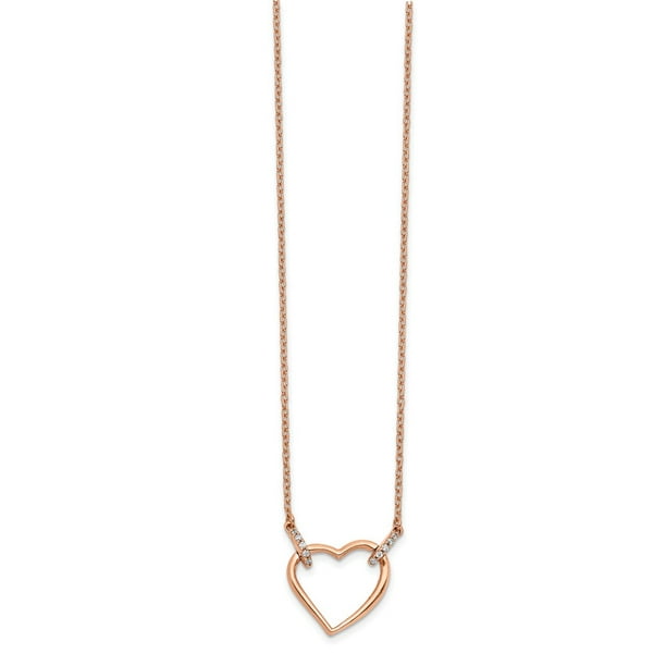 0.04 cttw Diamond Solid 14K Rose Gold Exquisite Cross Pendant Necklace